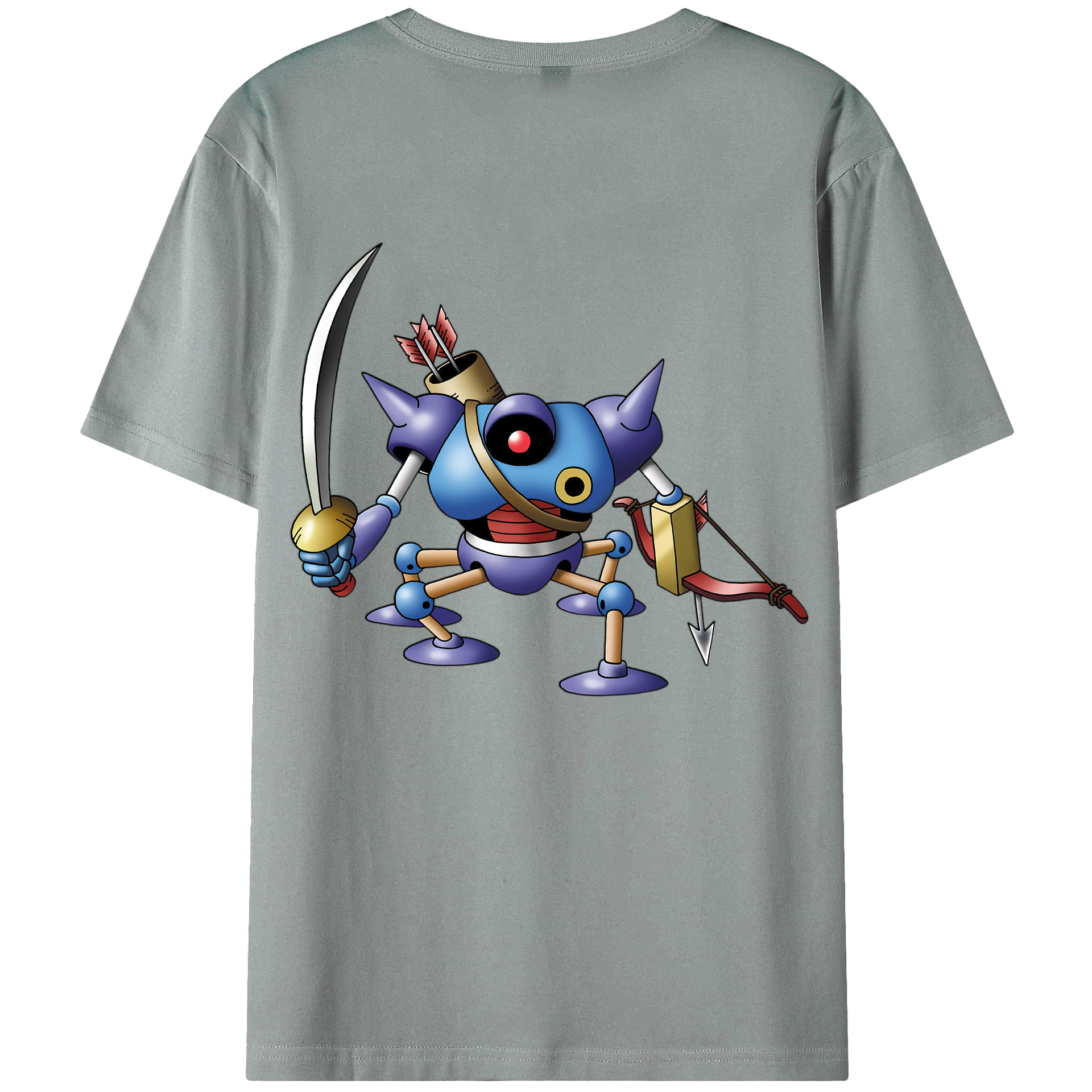（画像用） ドラゴンクエスト Doragon Kuesuto Dragon Quest 綿100％ メンズ半袖Tシャツ（バックプリント） 通気性